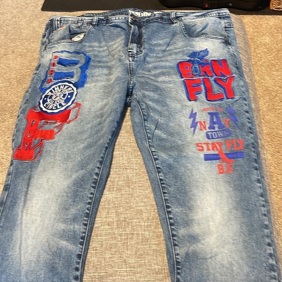 Born Fly Men's Slim Fit Dark Wash Denim Jeans - Picture 3 of 15